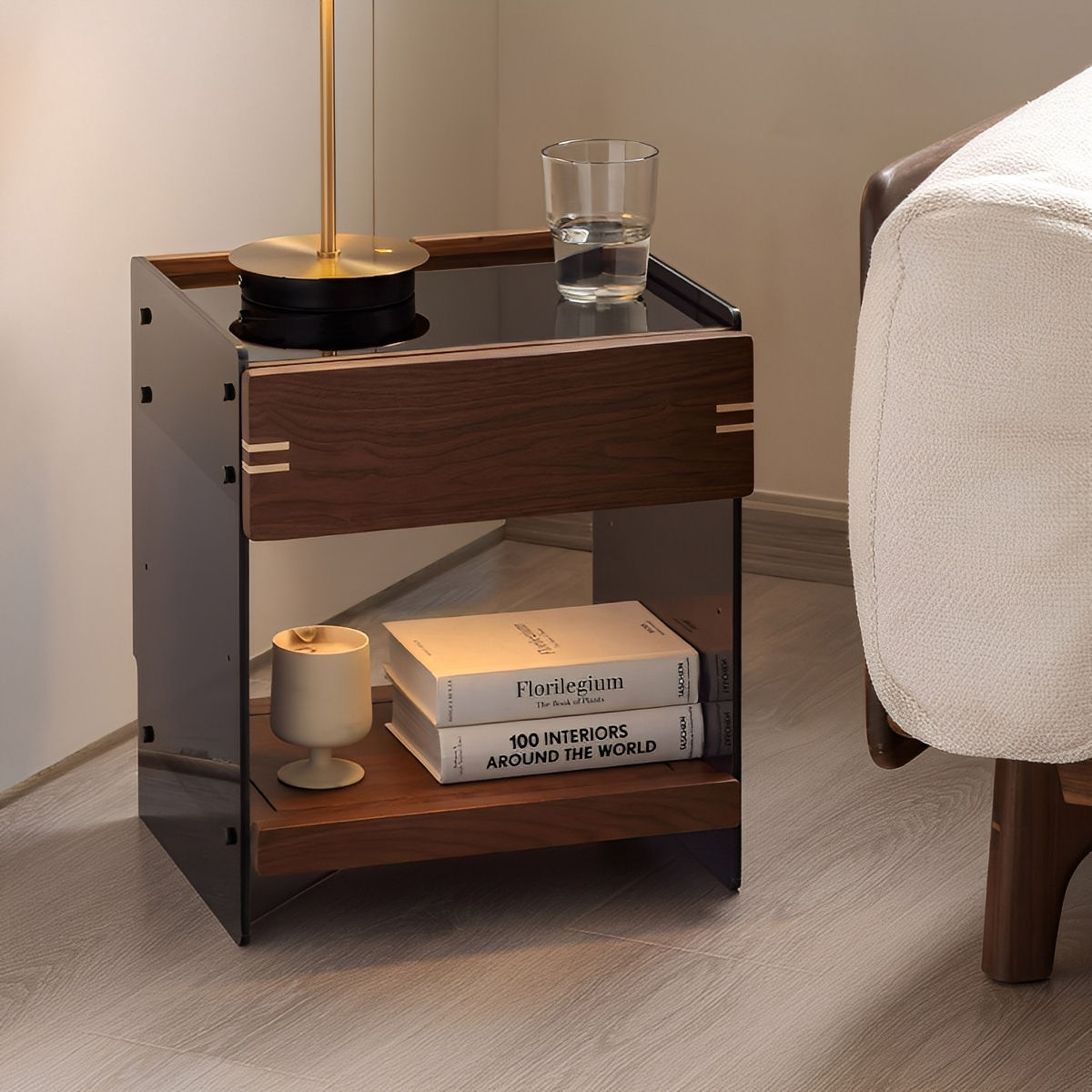 Woody Prime Walnut ウォールナット材 浮遊デザインナイト