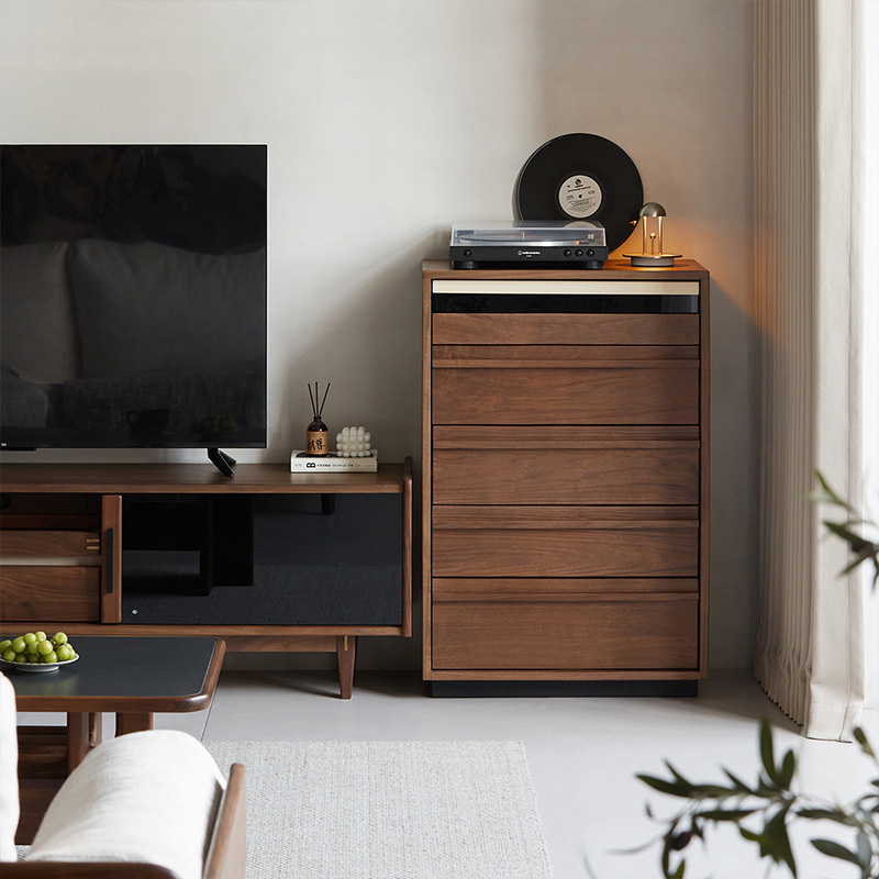 Woody Prime Walnut ウォールナット材 シンプルレトロチェスト