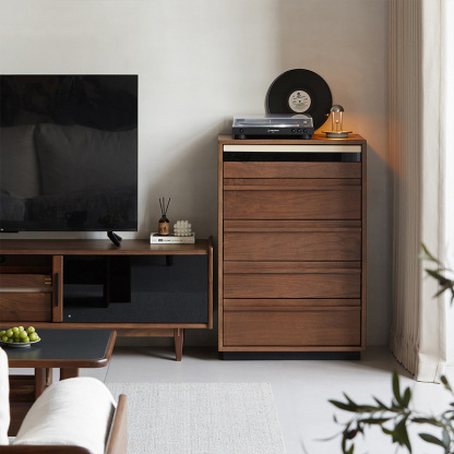 Woody Prime Walnut ウォールナット材 シンプルレトロチェスト