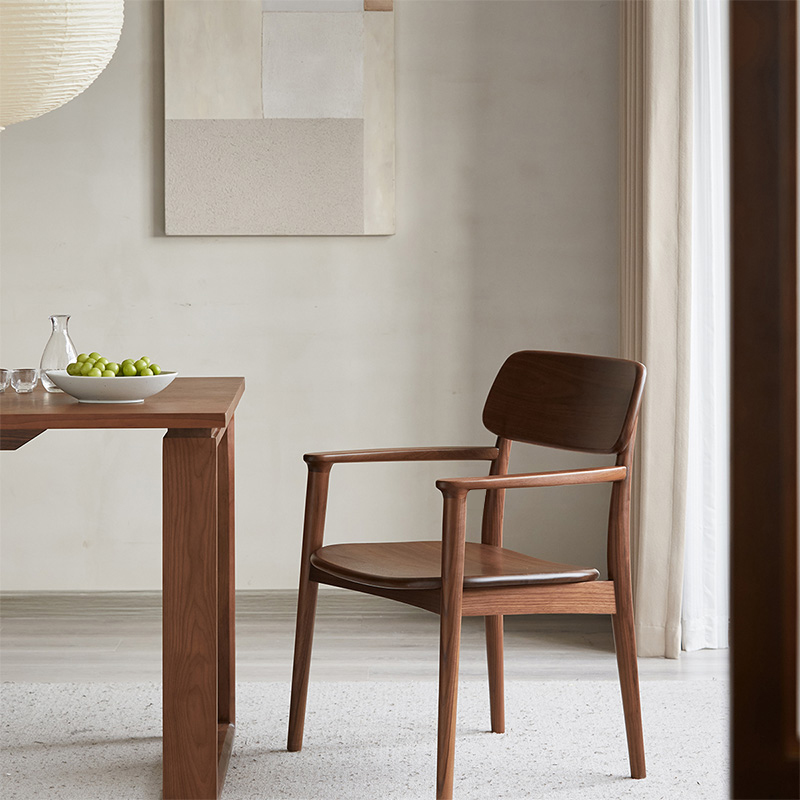 アームチェア ウォールナット　天然木　ダイニングチェア アームチェア ダイニングチェアー 天然木 ウォールナット 日本製 座面