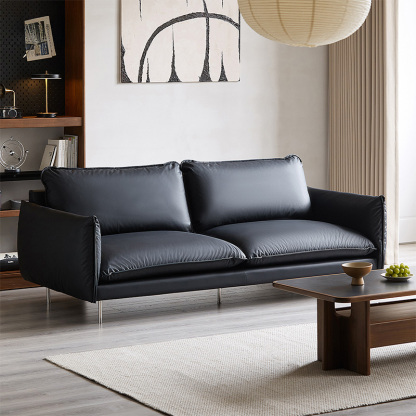 Woody Prime Walnut フェイクレザーリビングソファ【カスタマイズ可】