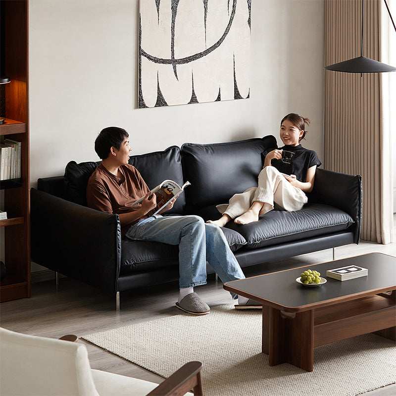 Woody Prime Walnut フェイクレザーリビングソファ【カスタマイズ可