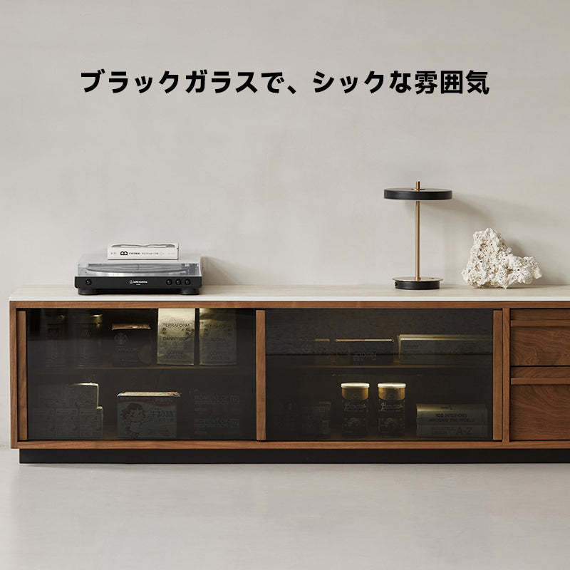 ウォールナット材 トラバーチンテレビボード