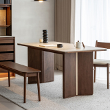 ヴィンテージ ポストモダン ラウンドテーブル ウォールナット材 ZR24422 Woody Prime Walnut セラミックナチュラルモダンテーブル｜温かみの