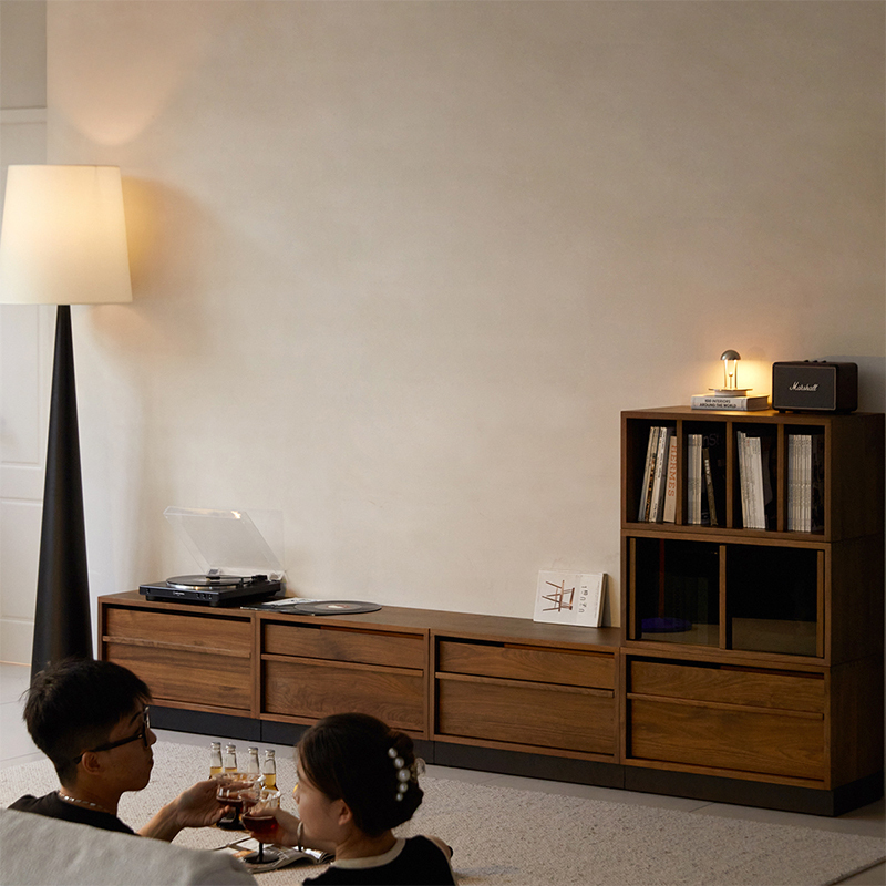 Woody Prime Walnut ウォールナット材 ユニット式木製キャビネット