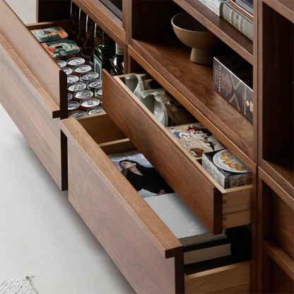 Woody Prime Walnut ウォールナット材 ユニット式木製キャビネット