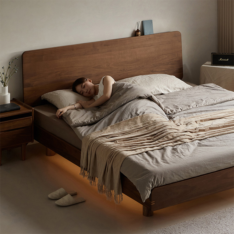 Woody Prime Walnut ウォールナット材 天然木フローティングベッド