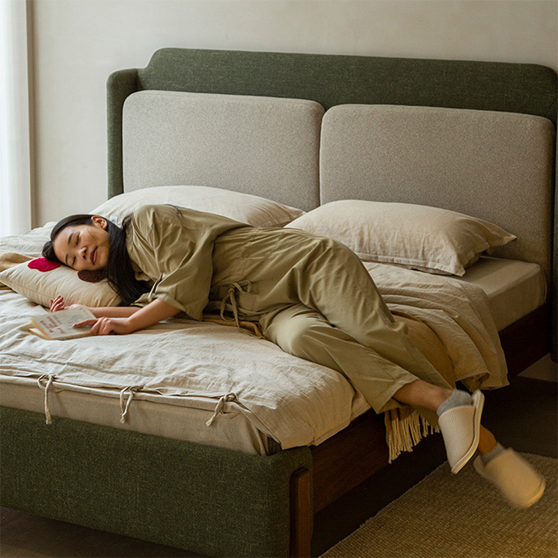 Woody Prime Walnut ウォールナット材 天然木リネンベッド