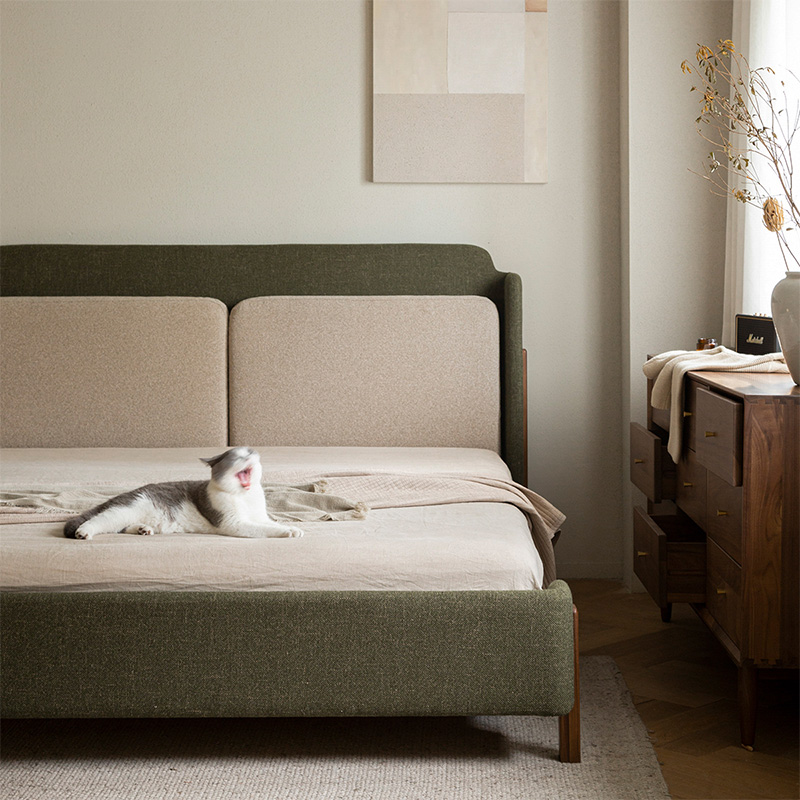 Woody Prime Walnut ウォールナット材 天然木リネンベッド