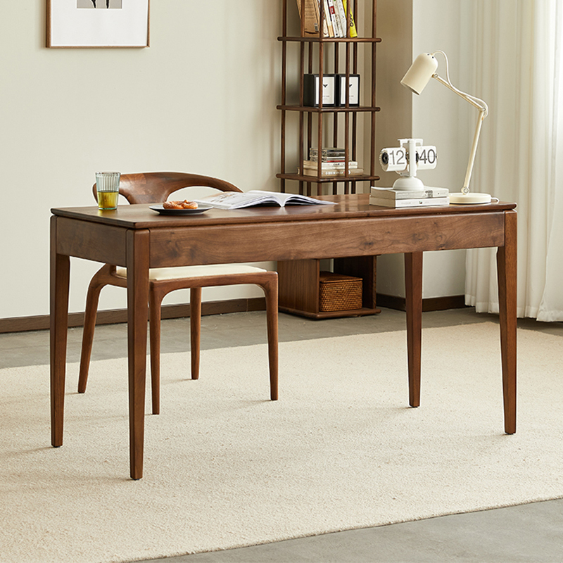 ブラックウォールナット材引き出し付きデスク