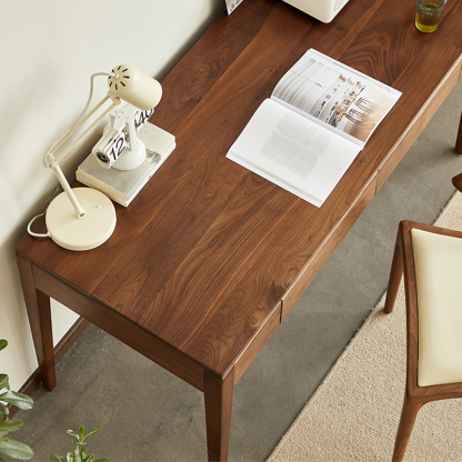 ブラックウォールナット材引き出し付きデスク