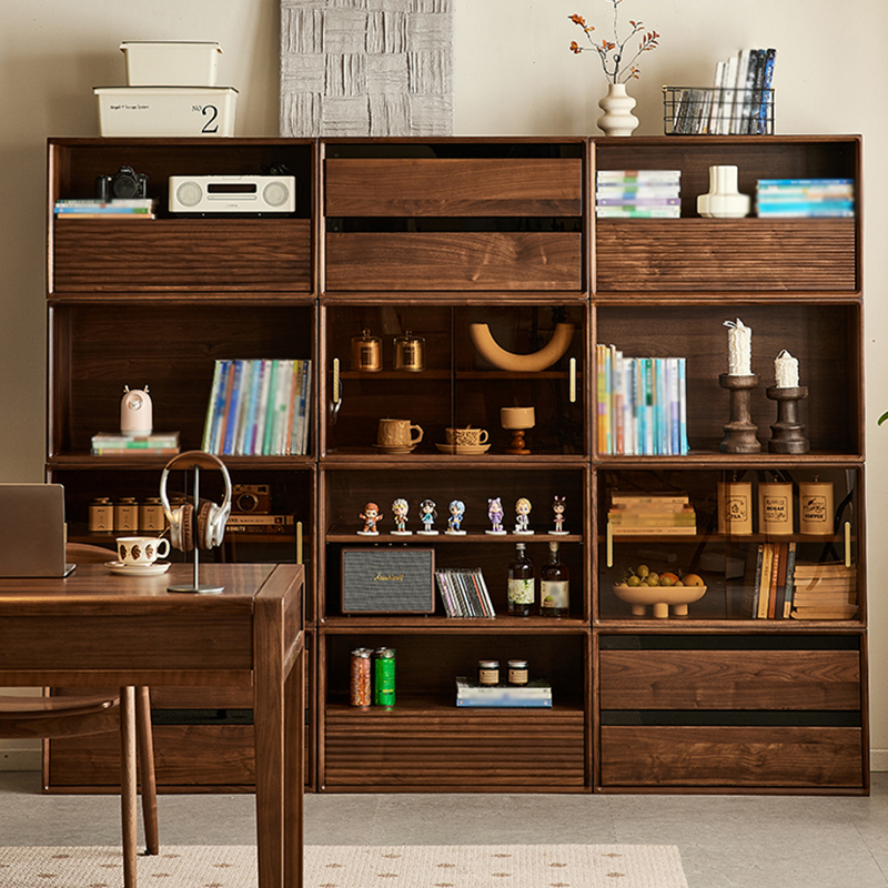 ブラックウォールナット材組み合わせキャビネット