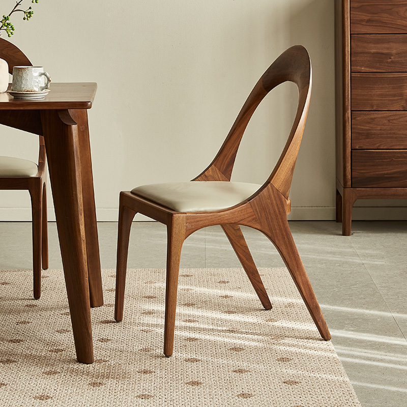 ブラックウォールナット材ラウンドバックチェア