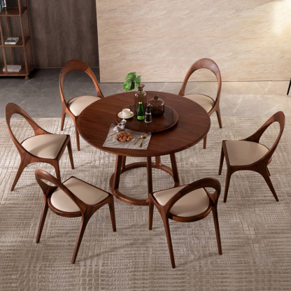 ブラックウォールナット材ラウンドバックチェア