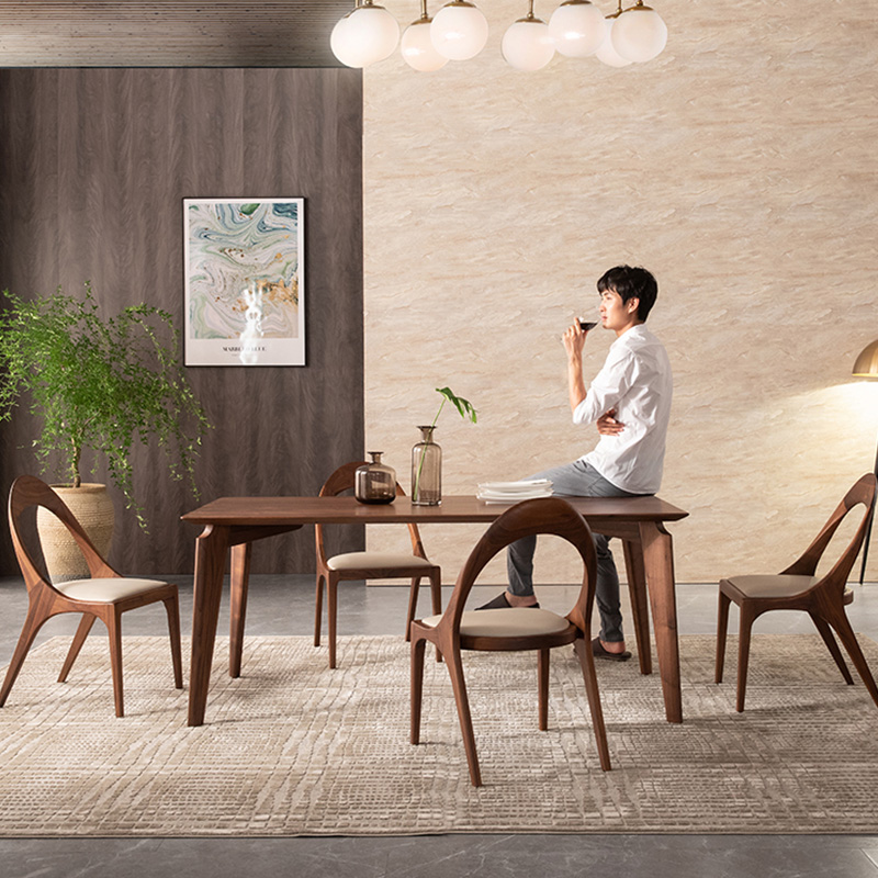 ブラックウォールナット材ラウンドバックチェア