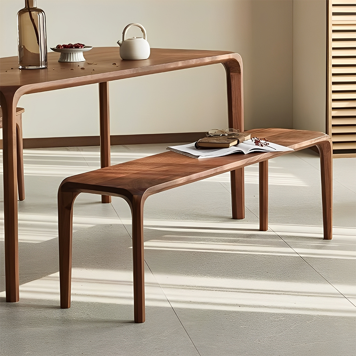 ブラックウォールナット材ダイニングベンチ