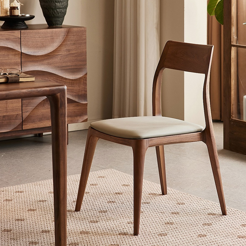 ブラックウォールナット材シンプルダイニングチェア