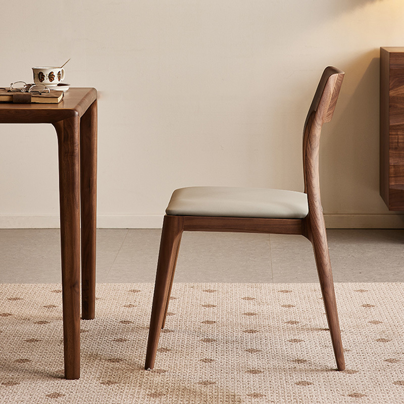 ブラックウォールナット材シンプルダイニングチェア