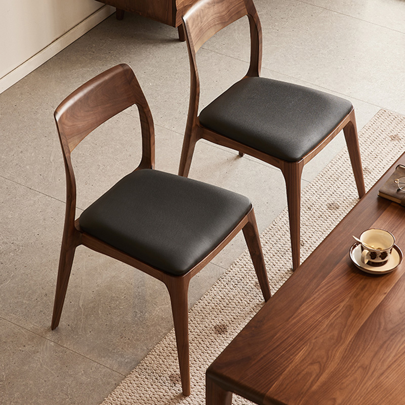 ブラックウォールナット材シンプルダイニングチェア