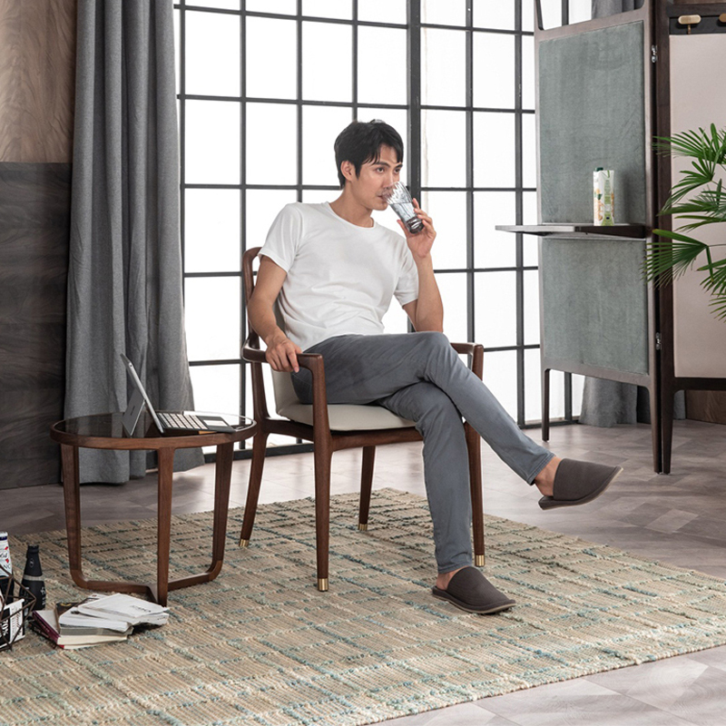 チェア 約幅56cm グレー 完成品 パーソナルチェア 約幅56cm グレー 天然木 ユーカリ アルミ