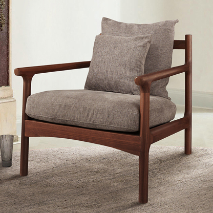 ブラックウォールナット材イタリアンソファチェア