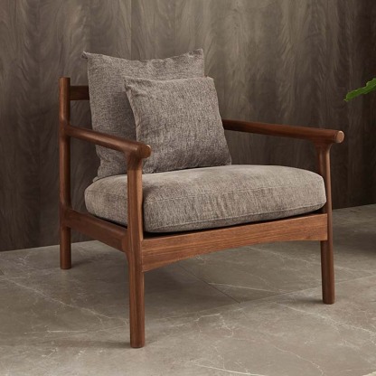 ブラックウォールナット材イタリアンソファチェア