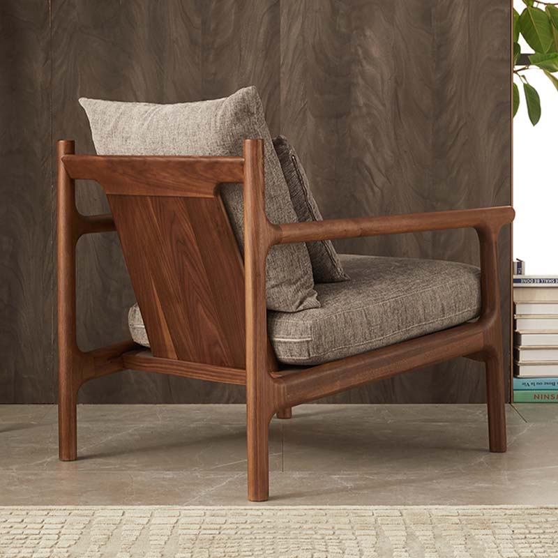 ブラックウォールナット材イタリアンソファチェア