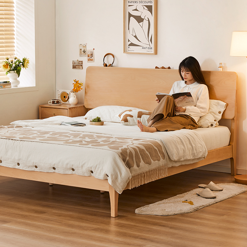 ブナ材クラシックシンプルベッド