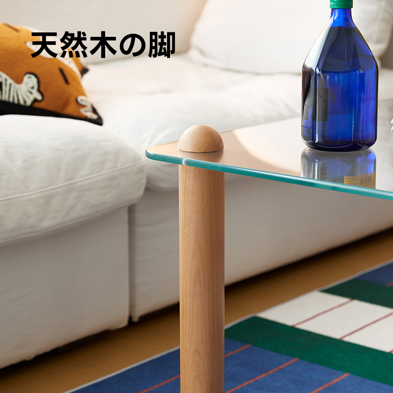 スクエアガラスコーヒーテーブル