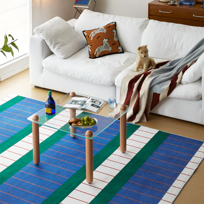 スクエアガラスコーヒーテーブル