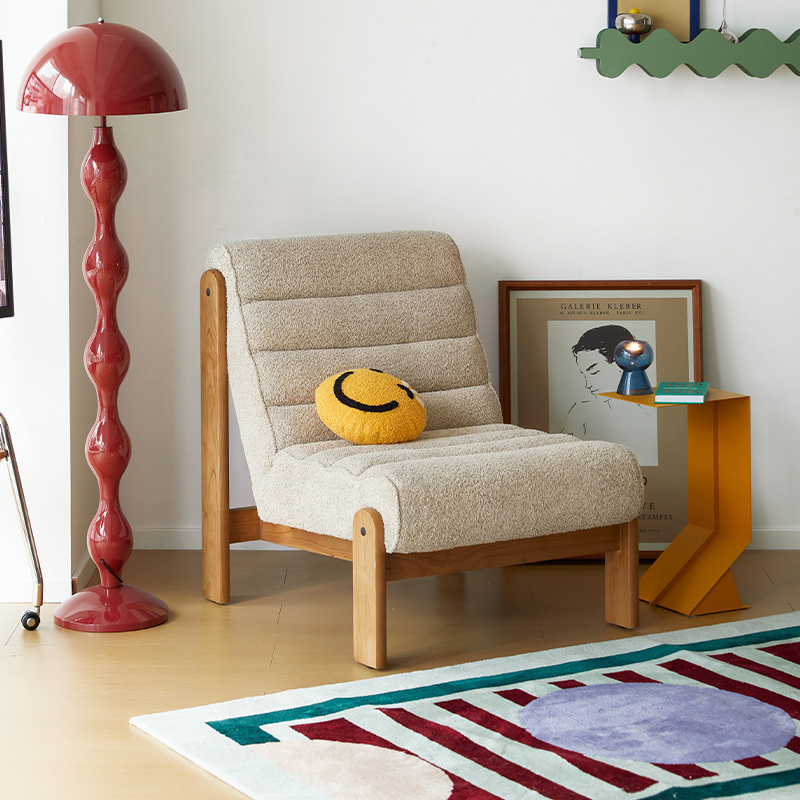 ブークレ生地一人掛けソファチェア