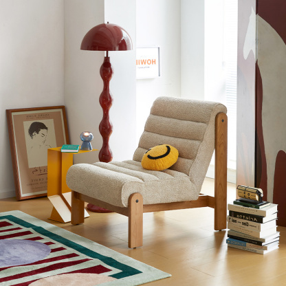 ブークレ生地一人掛けソファチェア