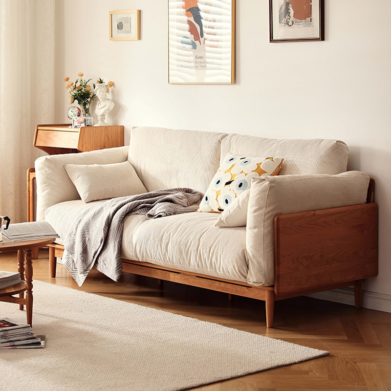 チェリー材 ふわふわコンフォートソファ | やさしい座りで日常に上質な