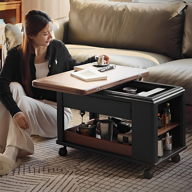 キャビネット付きキャリーローテーブル