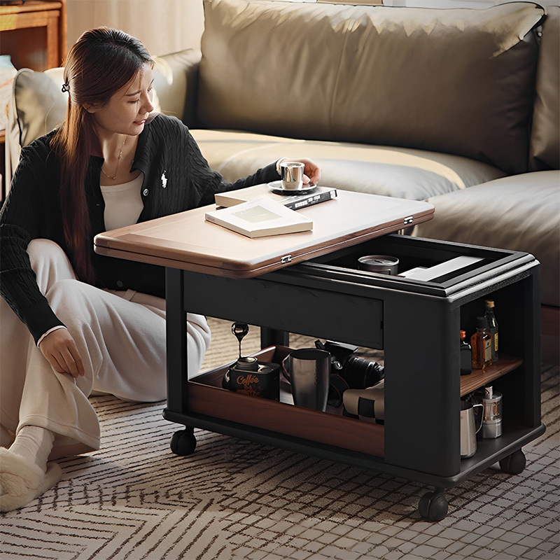 キャビネット付きキャリーローテーブル