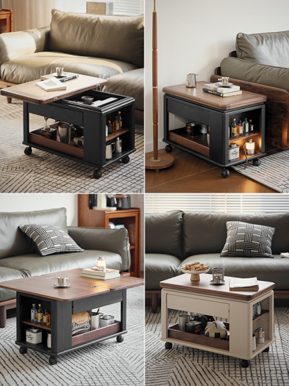 キャビネット付きキャリーローテーブル