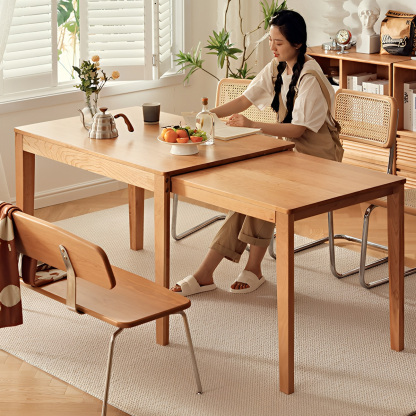 伸長式ナチュラルダイニングテーブル