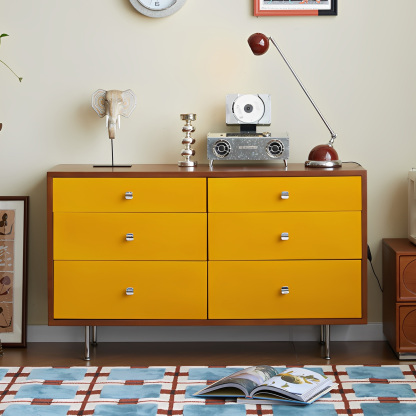 レトロカラー収納チェスト | ヴィンテージ風インテリアに温かみと個性