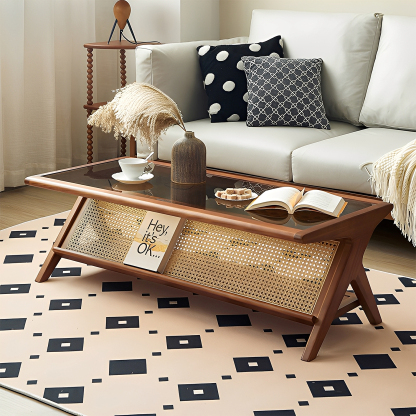 ラタン＆ウッドテーブル