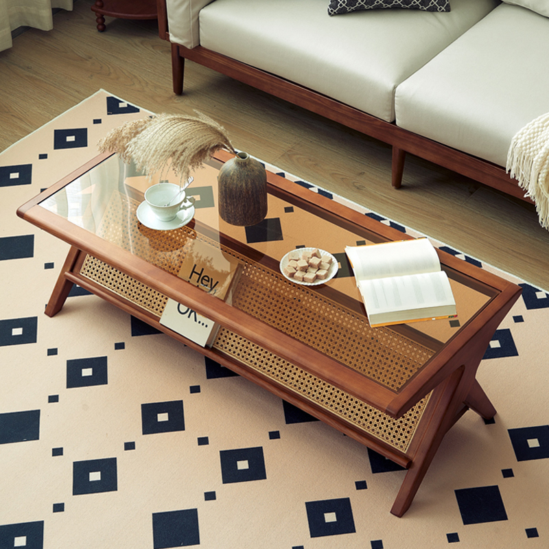 ラタン＆ウッドテーブル