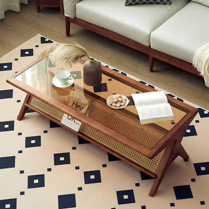 ラタン＆ウッドテーブル