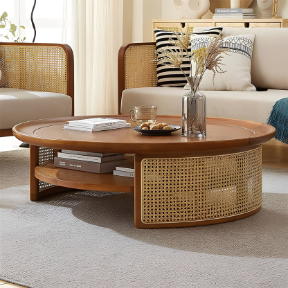 天然木ラウンドローテーブル