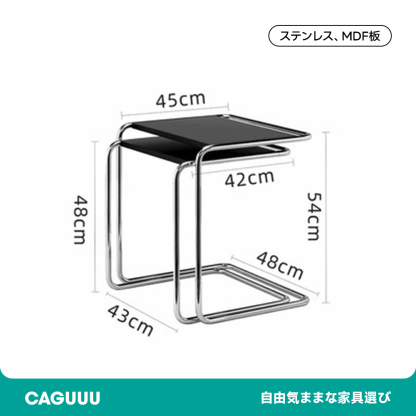ステンレスミニサイドテーブルセット