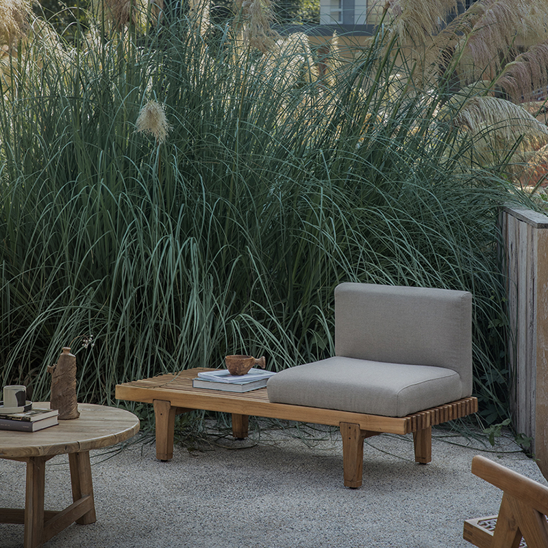 オーク材 屋外用イージーチェアセット