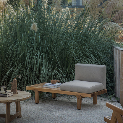 オーク材 屋外用イージーチェアセット