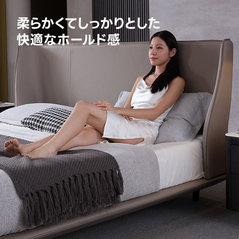ミニマルレザーベッド