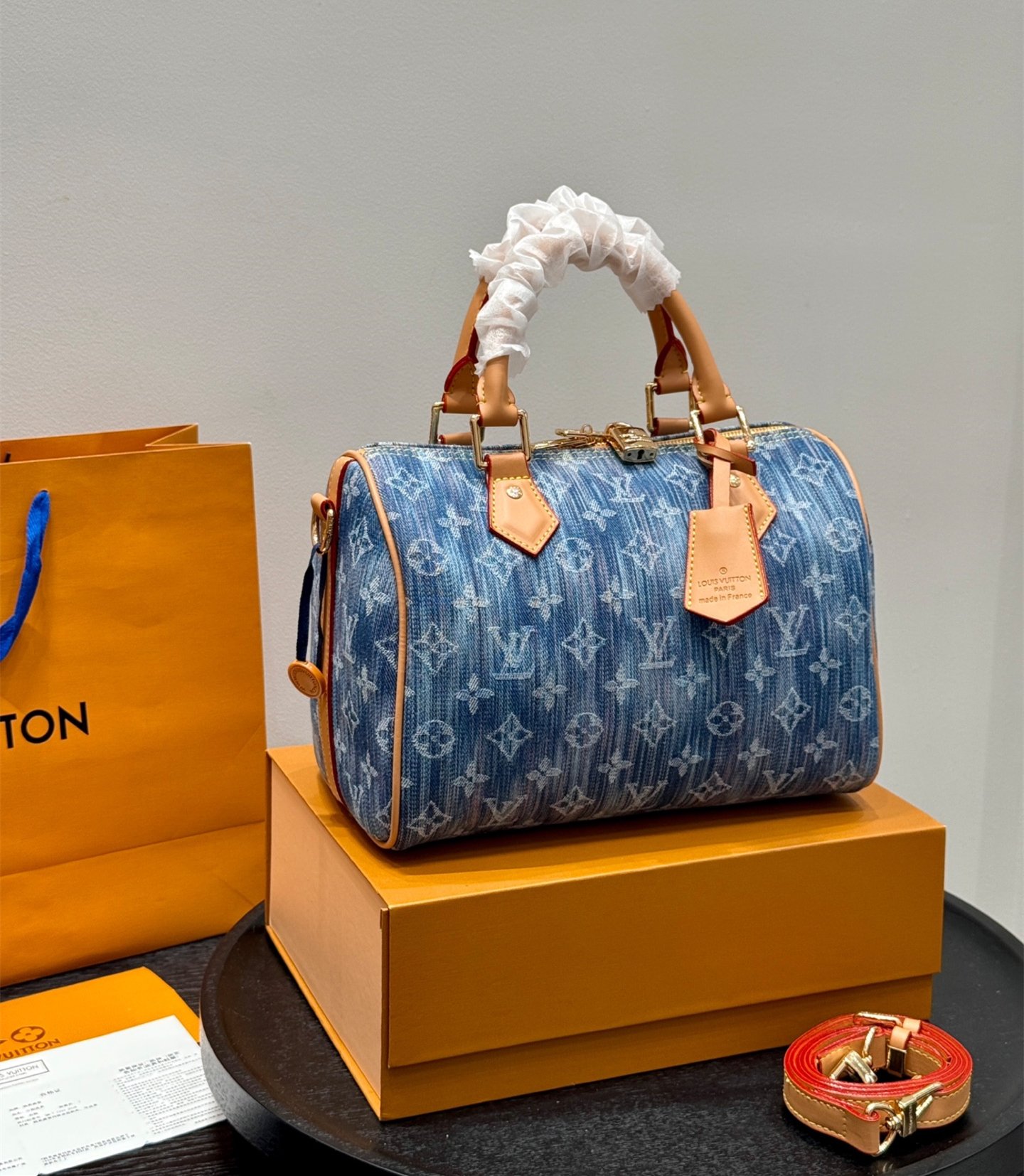 ルイ ヴィトン ( Louis Vuitton)デニム 手提げ バッグ 25x19cm