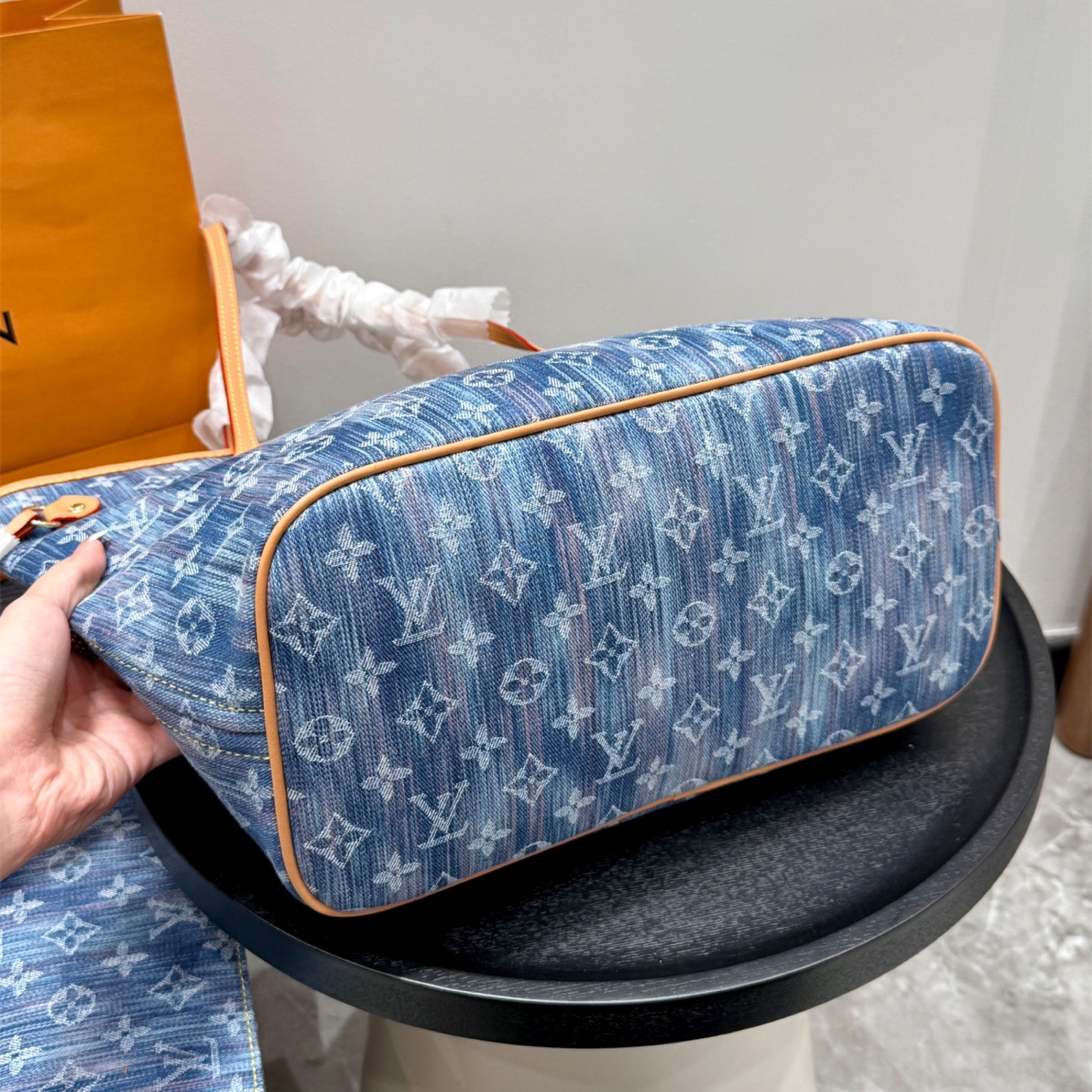 ルイ ヴィトン ( Louis Vuitton)デニム 手提げ バッグ 32cm