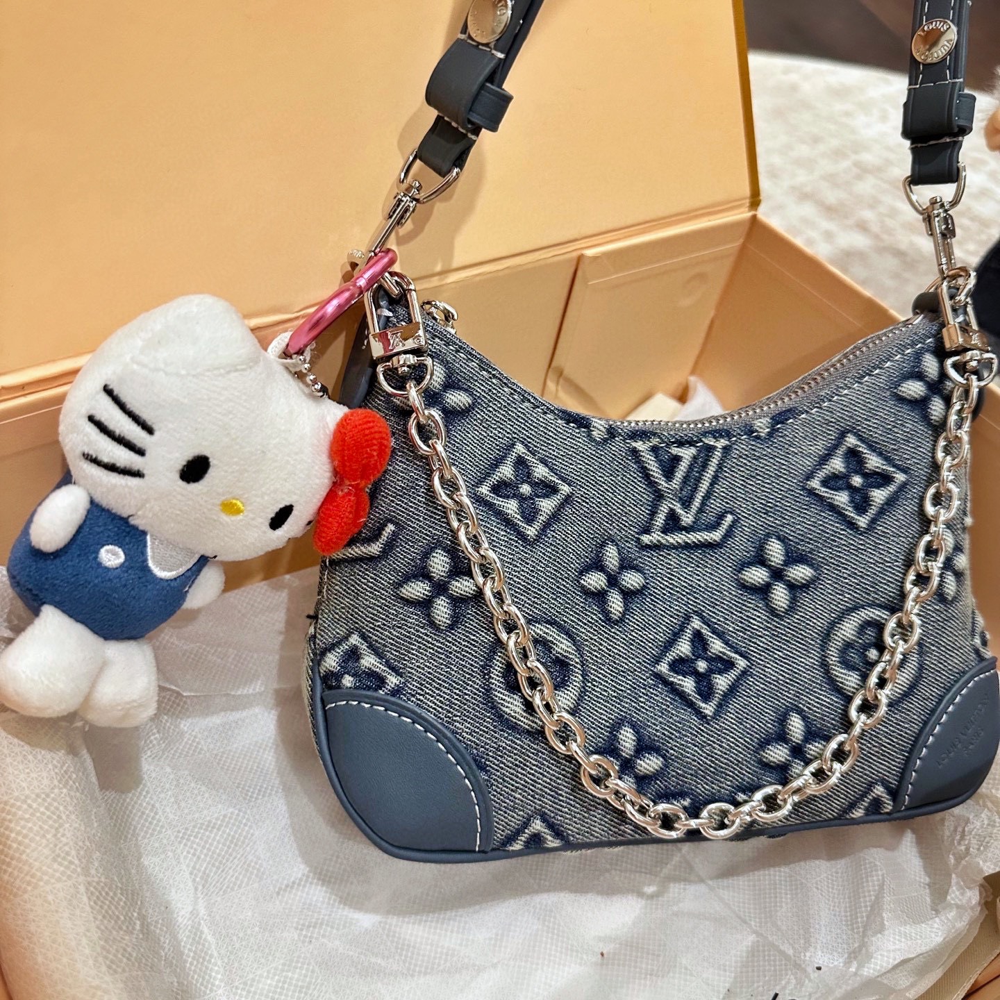 ルイ ヴィトン ( Louis Vuitton)デニム ショルダーバッグ 21cm