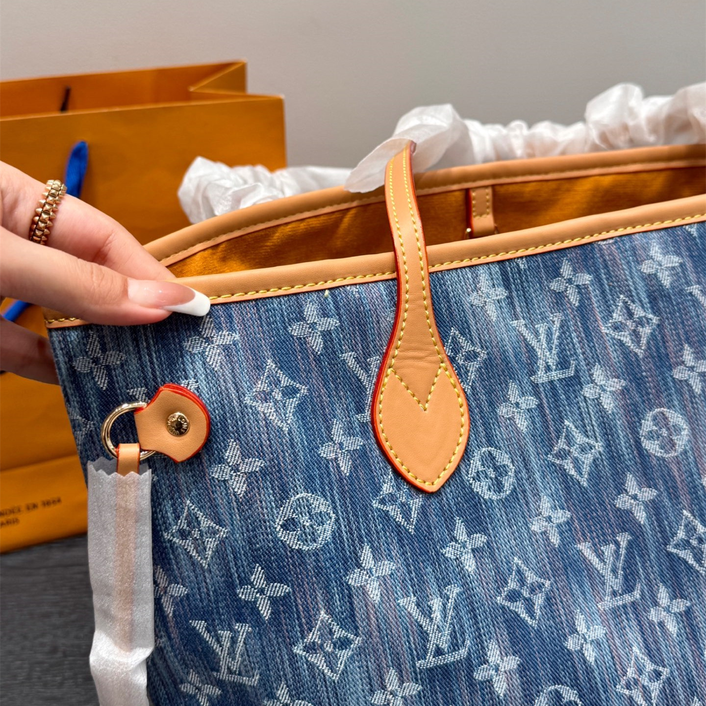 ルイ ヴィトン ( Louis Vuitton)デニム 手提げ バッグ 32cm